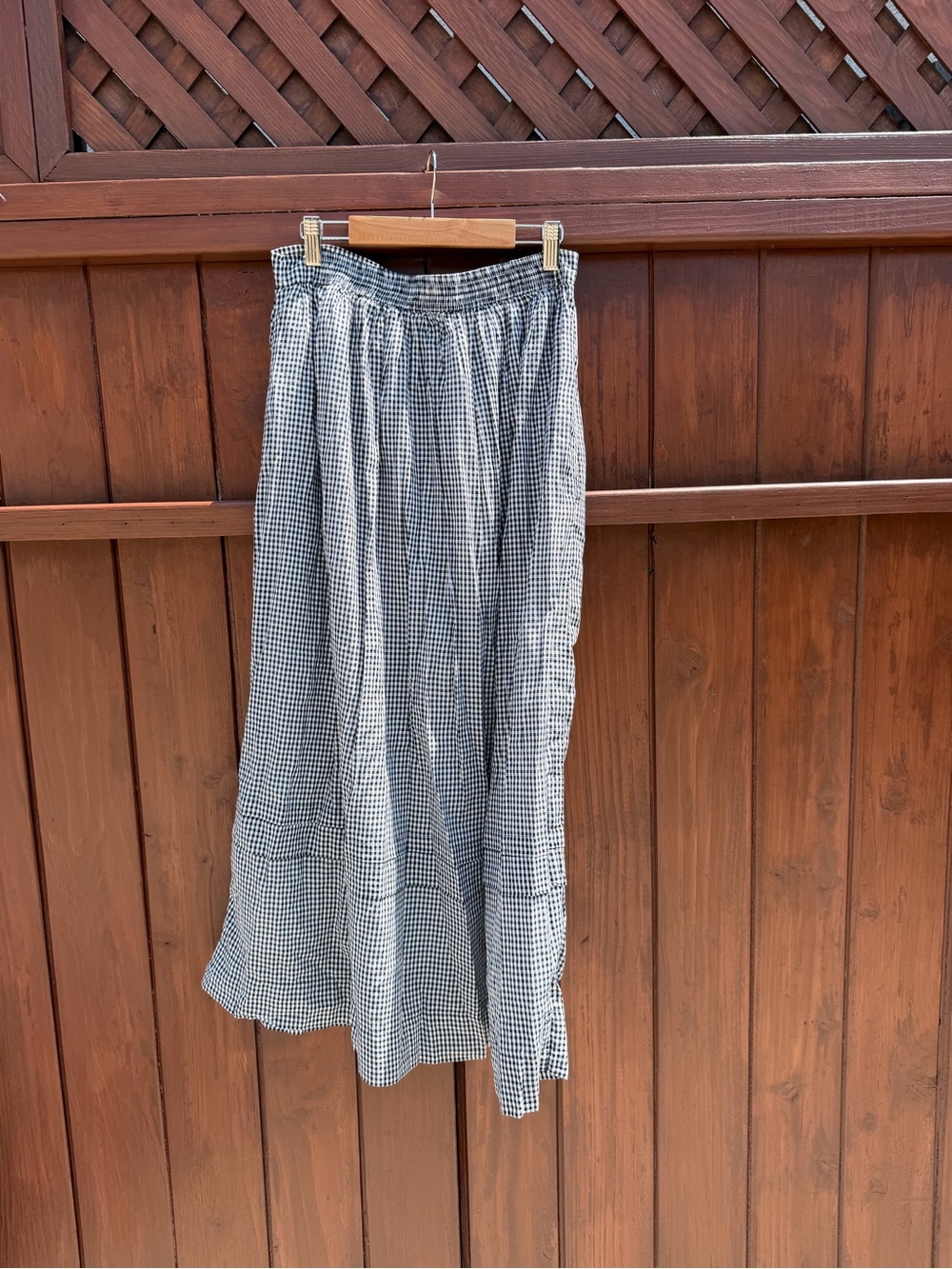 Gingham Maxi Skirt - Black & White